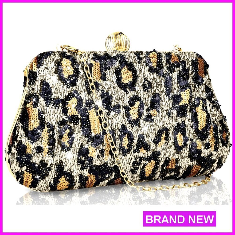 Evening Clutch Purse with Chain Strap, Formal Wedding Handbag, Crossbody